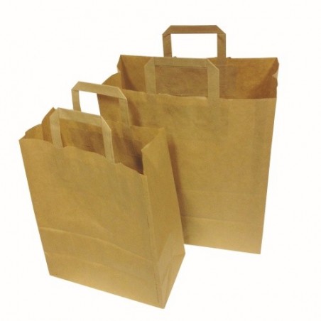 BROWN KRAFT PAPER BAG 26 X14 X 33CM SMALL 50 PIECES FOST+2020 INCL. 0,10098 €  PACKAGE