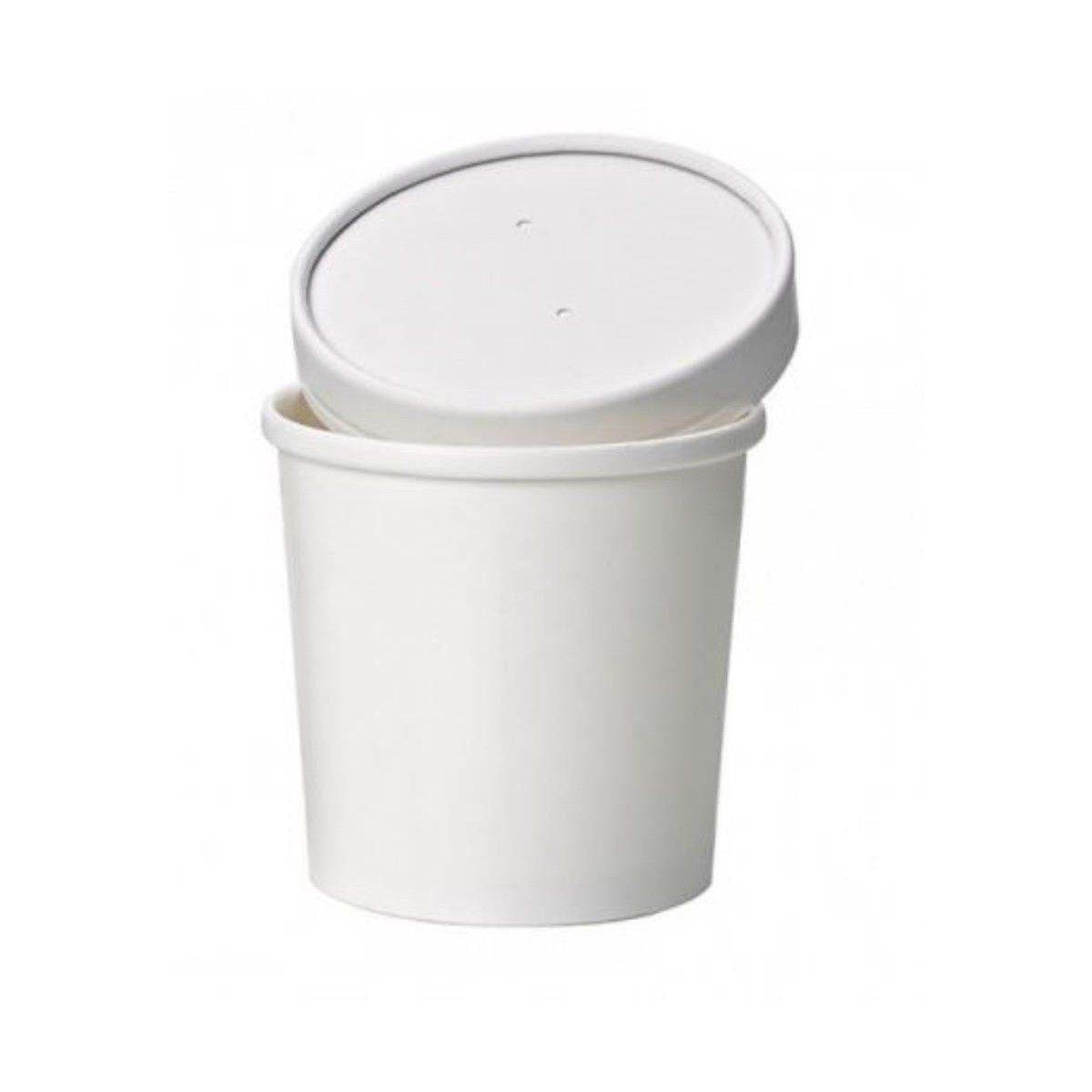 POT A SOUPE/GLACE BLANC + COUVERCLE 350ML  COLIS 25 PCES