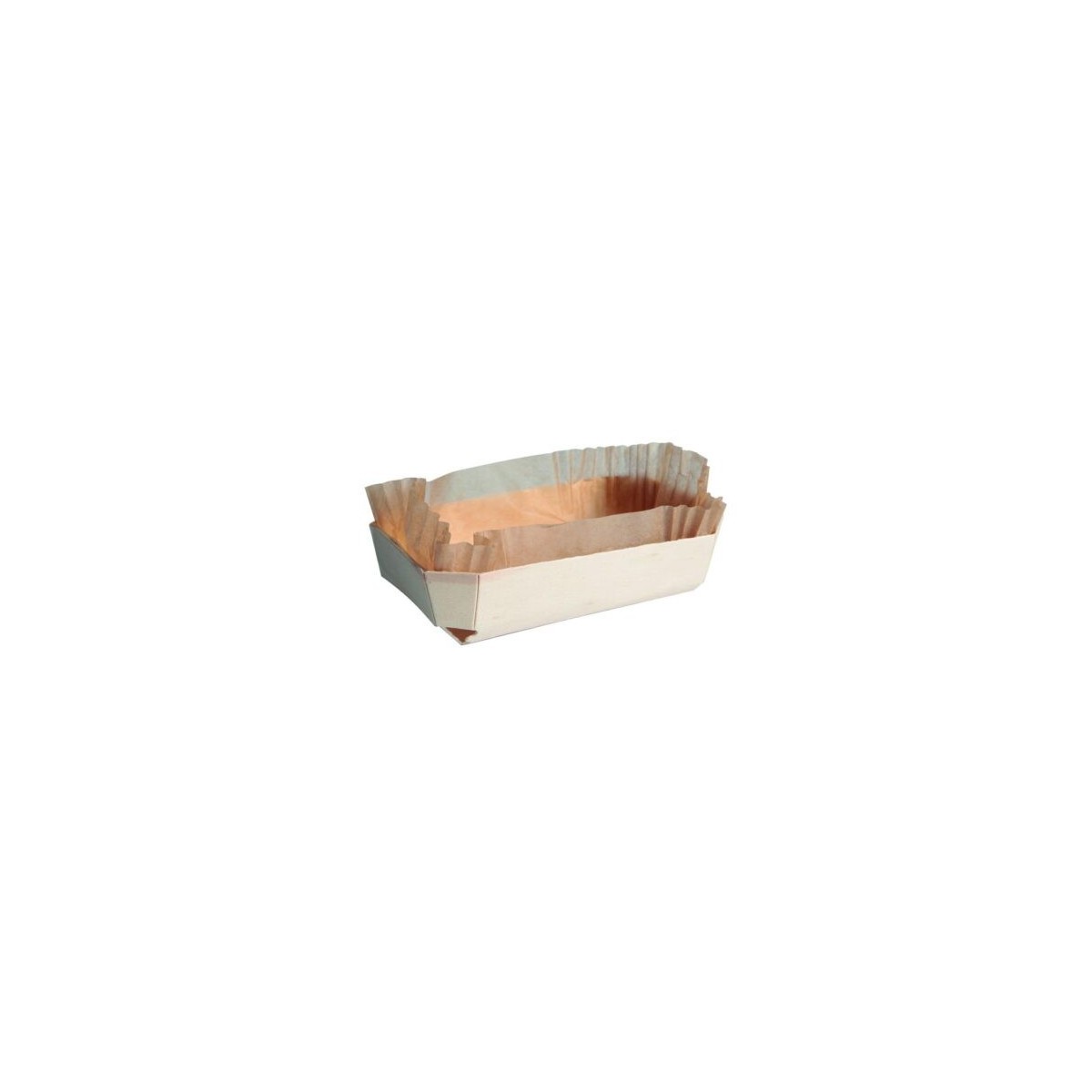 MOULE DE CUISSON BOIS AVEC CAISSETTE 176X114X59MM COLIS DE 20PCES