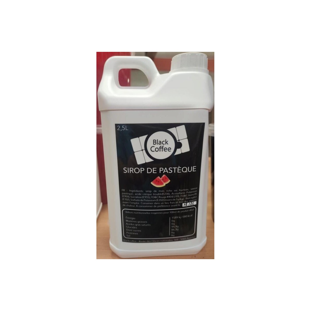 BLACK COFFEE SIROP GOUT PASTEQUE  BIDON DE 2.5L