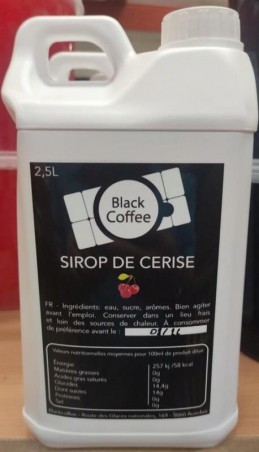 BLACK COFFEE SIROP GOUT CERISES  BIDON DE 2.5L