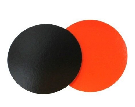 +  CARTON ROND ORANGE & NOIR Ø 14CM 50 PCES  