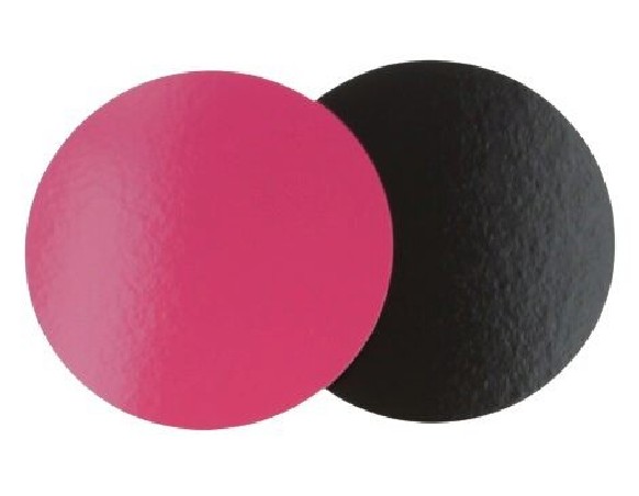 + CARTON ROND FUCHSIA & NOIR Ø 14CM 50 PCES