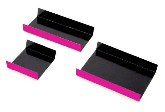 FOLDING CAKE BOARD BLACK & FUSCHIA 4.5X13X1.5CM 250 PIECES FOSTPLUS INCLUDED  PACKAGE ON/ORDER