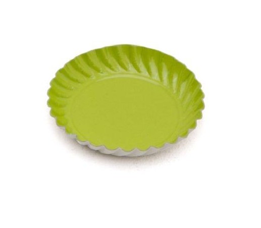 PLATE CARDBOARD ROUND GREEN Ø 88 MM 100 PIECES FOSTPLUS INCLUDED  PACKAGE 