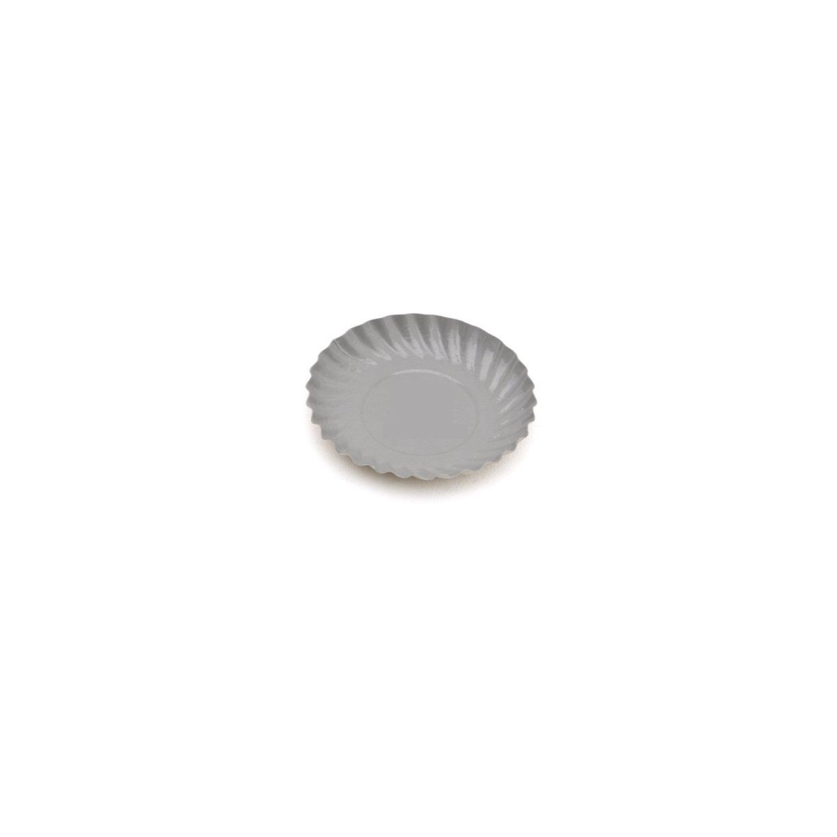 PLATE CARDBOARD ROUND SILVER Ø 88 MM 100 PIECES FOSTPLUS INCLUDED  PACKAGE 