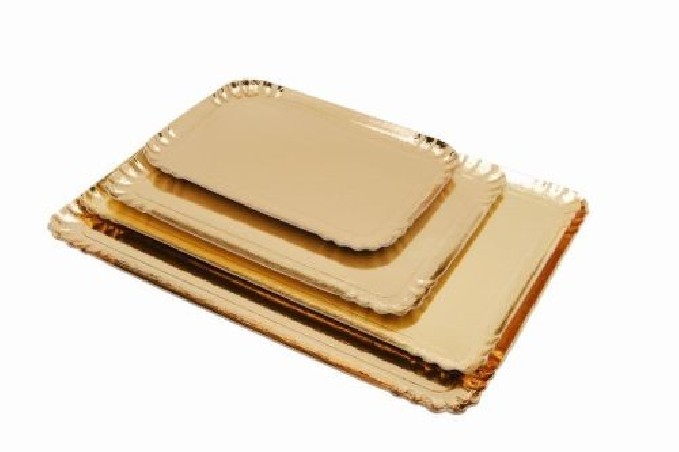 CARDBOARD TRAY RECTANGULAR GOLD 25X34CM 100 PIECES FOSTPLUS INCLUDED  BOX 