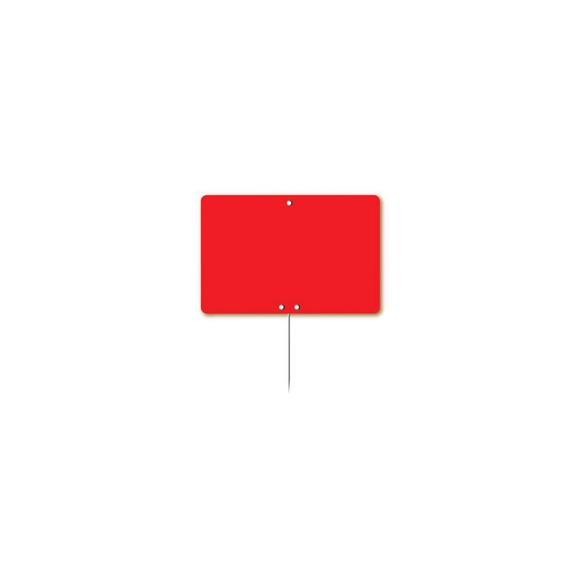 ROOD FLUO LABEL 8X6CM INOX STEEK 10 STUKKEN