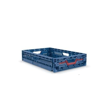 FOLDING CONTAINER EURONORM 60X40X12CM BLUE PERFORATED VOLUME 23L