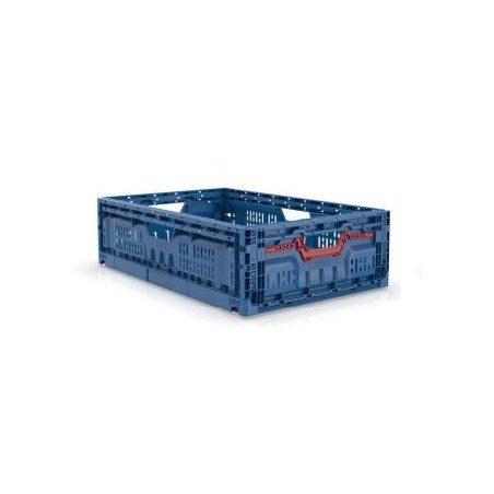 FOLDING CONTAINER EURONORM 60X40X17CM BLUE PERFORATED VOLUME 33L