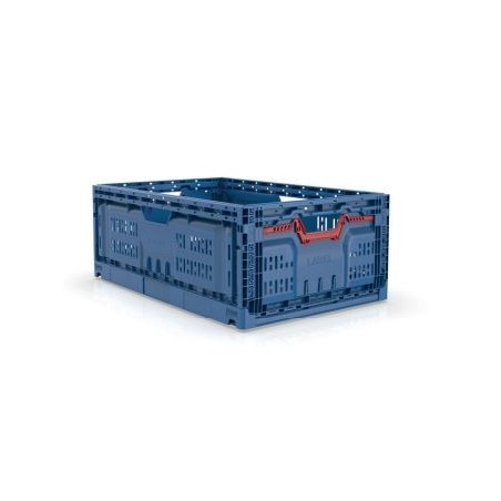 FOLDING CONTAINER EURONORM 60X40X23CM BLUE PERFORATED VOLUME 45L
