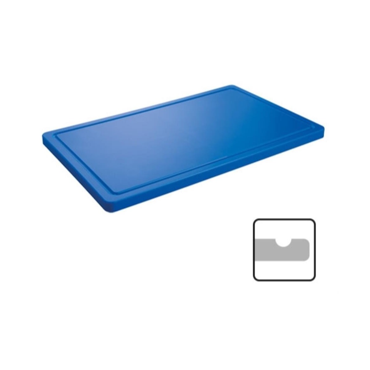 CATERCHEF PLANCHE POLY GN1/1 BLEU 53X32.5X2CM A/RIGOLE