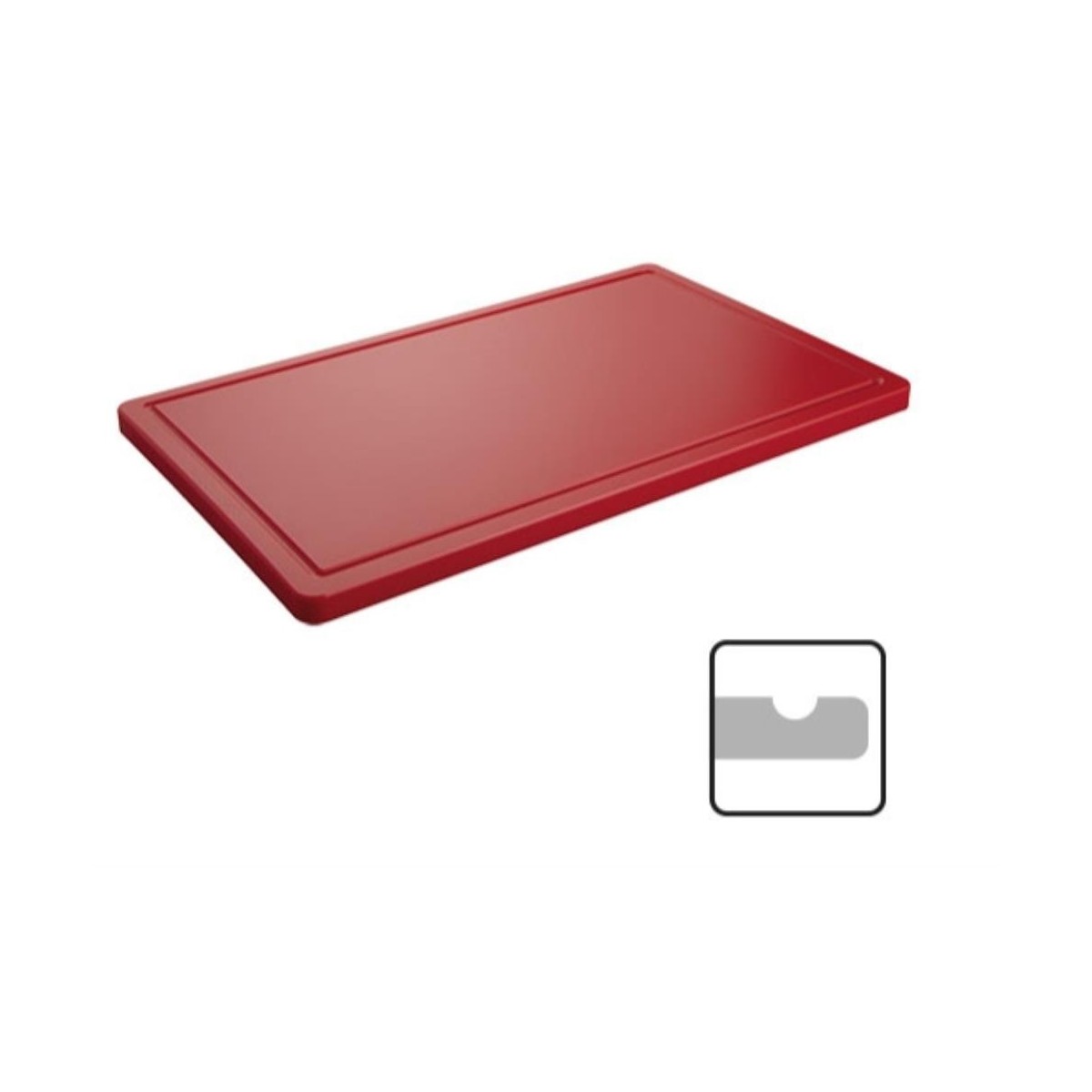 CATERCHEF PLANCHE POLY GN1/1 ROUGE 53X32.5X2CM A/RIGOLE