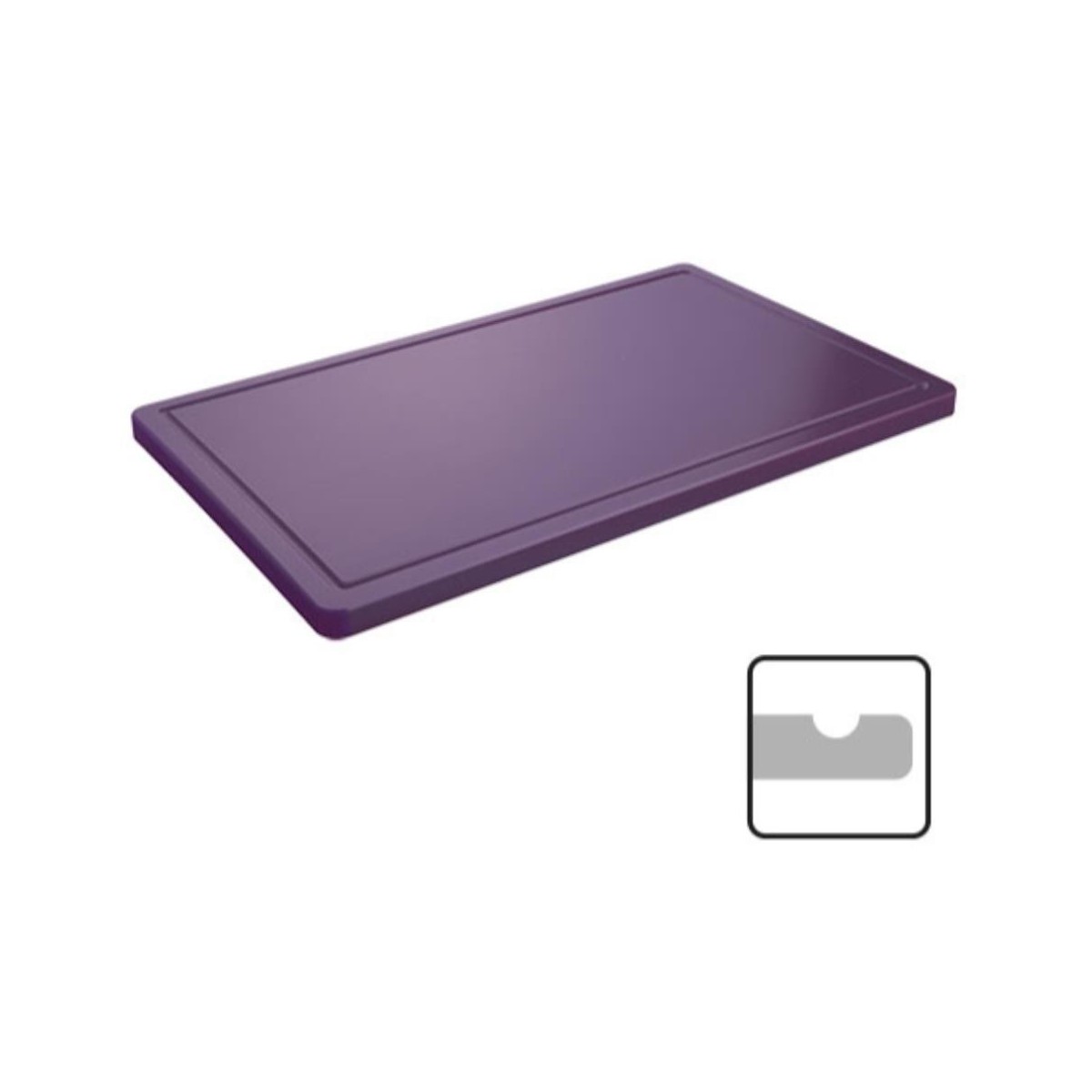 CATERCHEF PLANCHE POLY GN1/1 VIOLET 53X32.5X2CM A/RIGOLE (SPECIAL ALLERGENES)