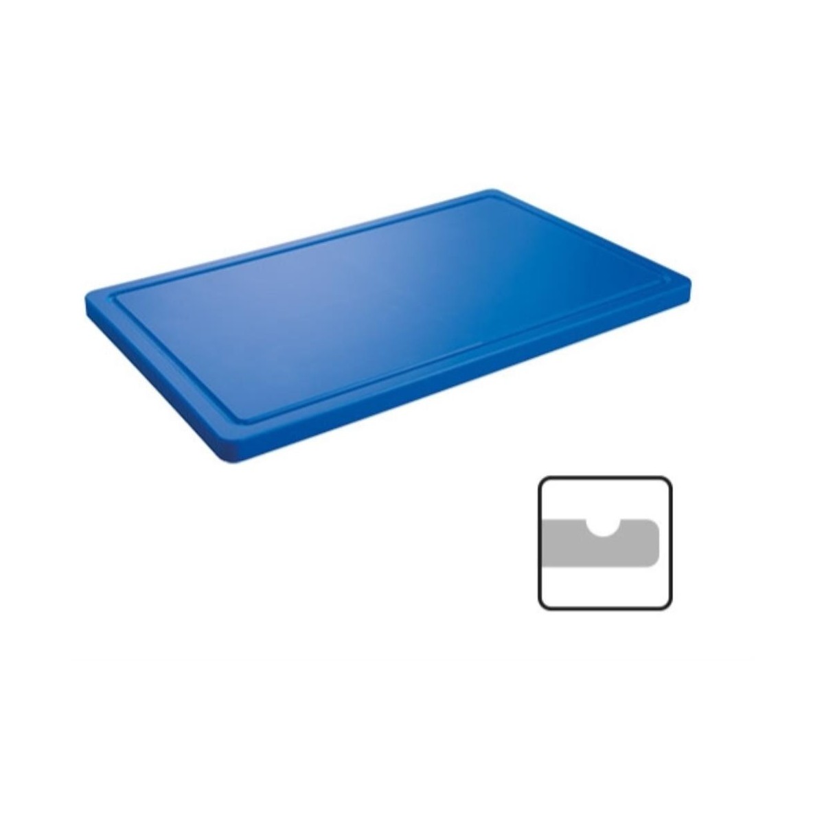 CATERCHEF PLANCHE POLY BLEU 40X25X2CM A/RIGOLE