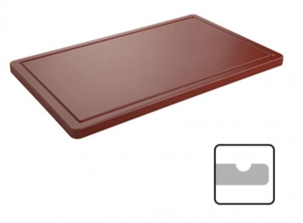 CATERCHEF PLANCHE POLY BRUN 40X25X2CM A/RIGOLE