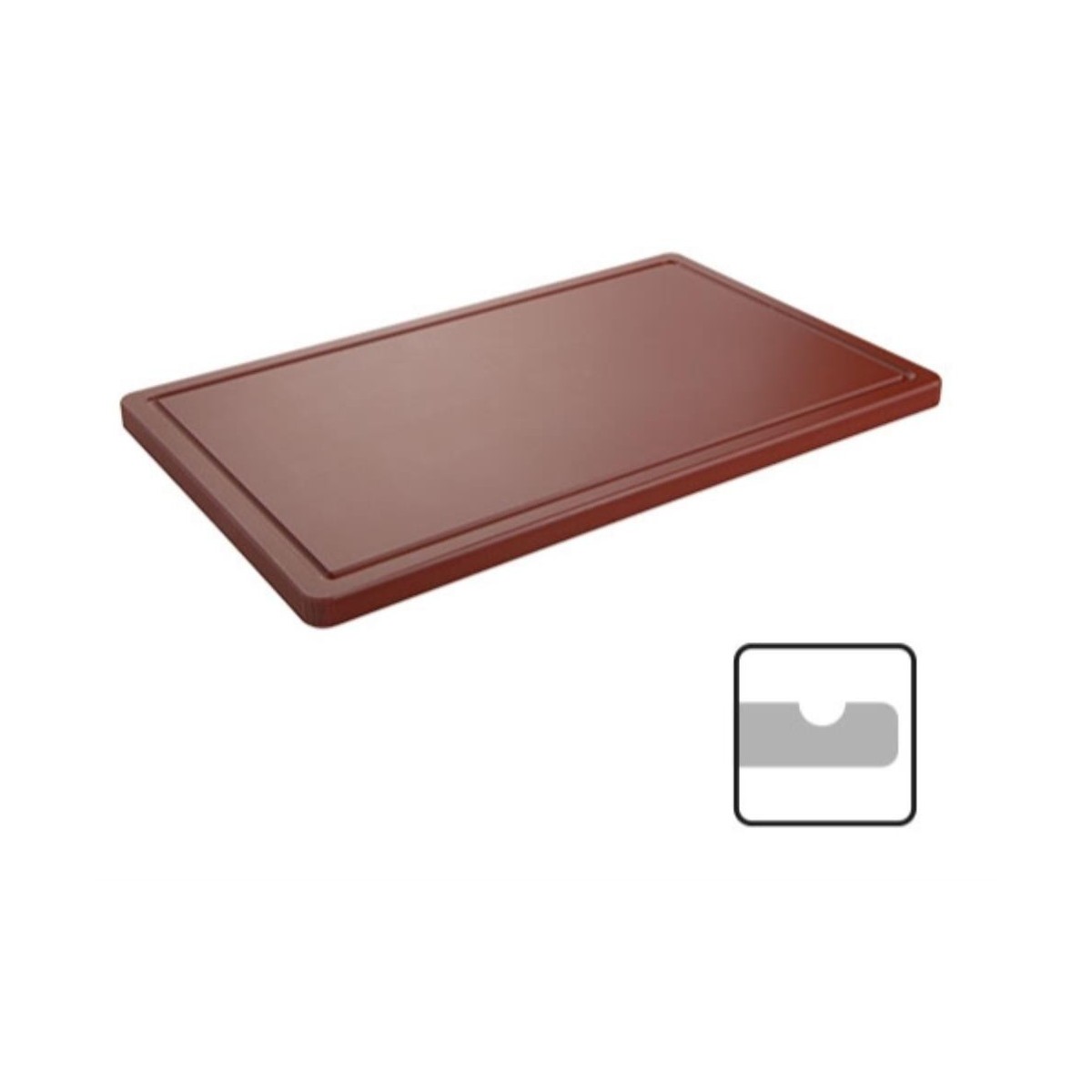 CATERCHEF PLANCHE POLY BRUN 40X25X2CM A/RIGOLE