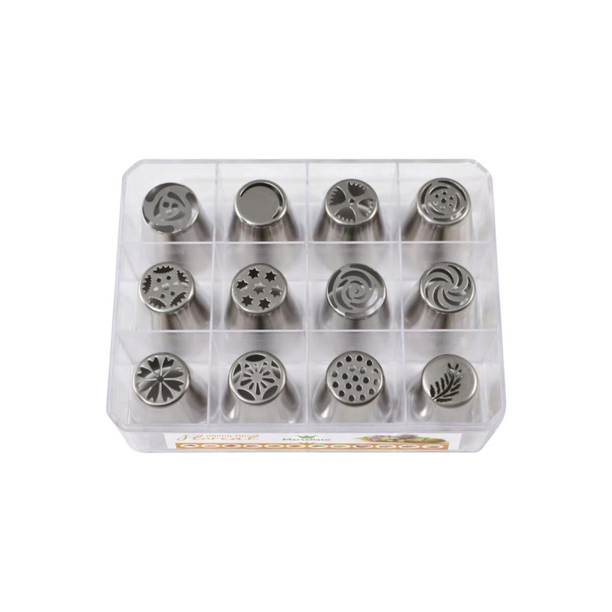 SET OF 12 INOX FLORAL PASTRY TIP