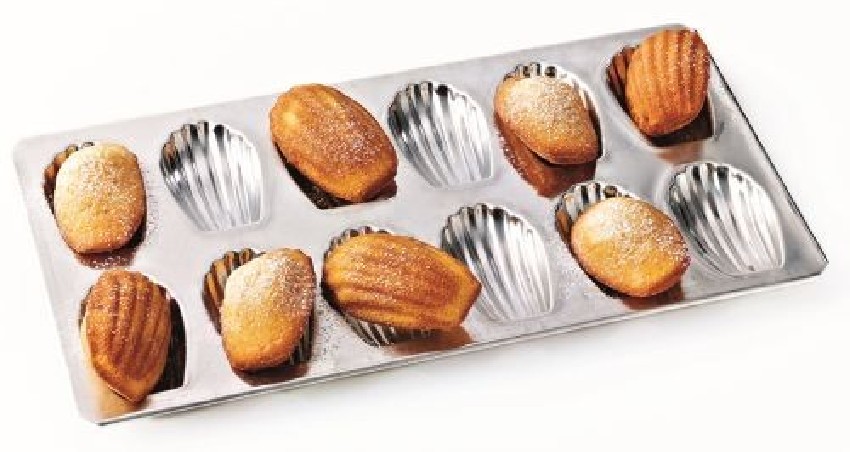 GOBEL PLAQUE 12 MADELEINES 8CM FER BLANC