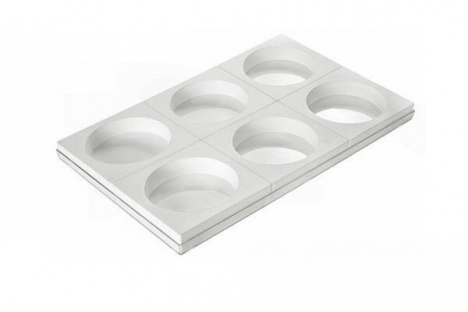 SILIKOMART SET MOULES ROND SILICONE TORTAFLEX Ø160 HT 40MM VOLUME 6 X 800ML