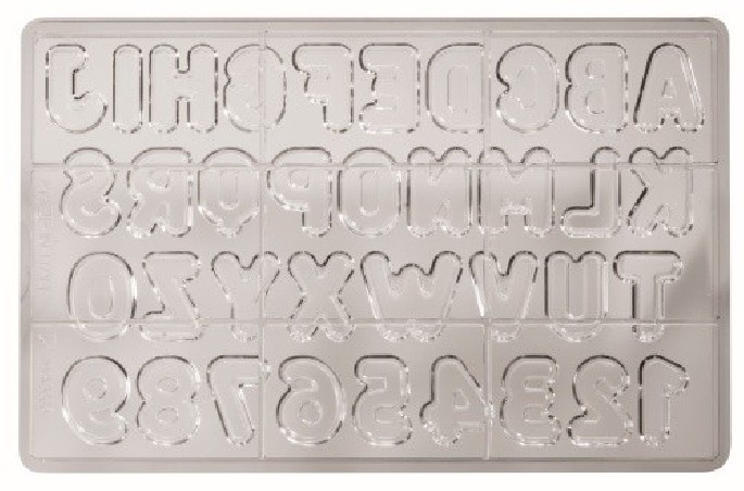 POLYCARB PRALINES MOLD NUMBERS AND LETTERS 
