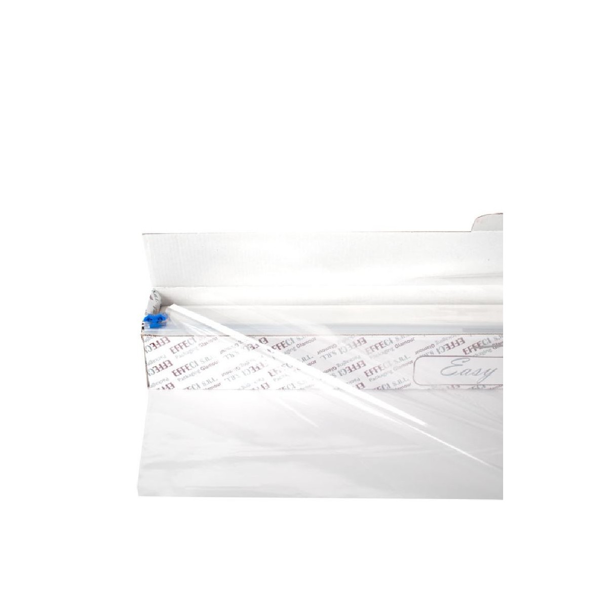 EASY CUTTING BOX AVEC FILM PP TRANSPARENT PLIE SUR LE ROULEAU 60CM(120M)X25M