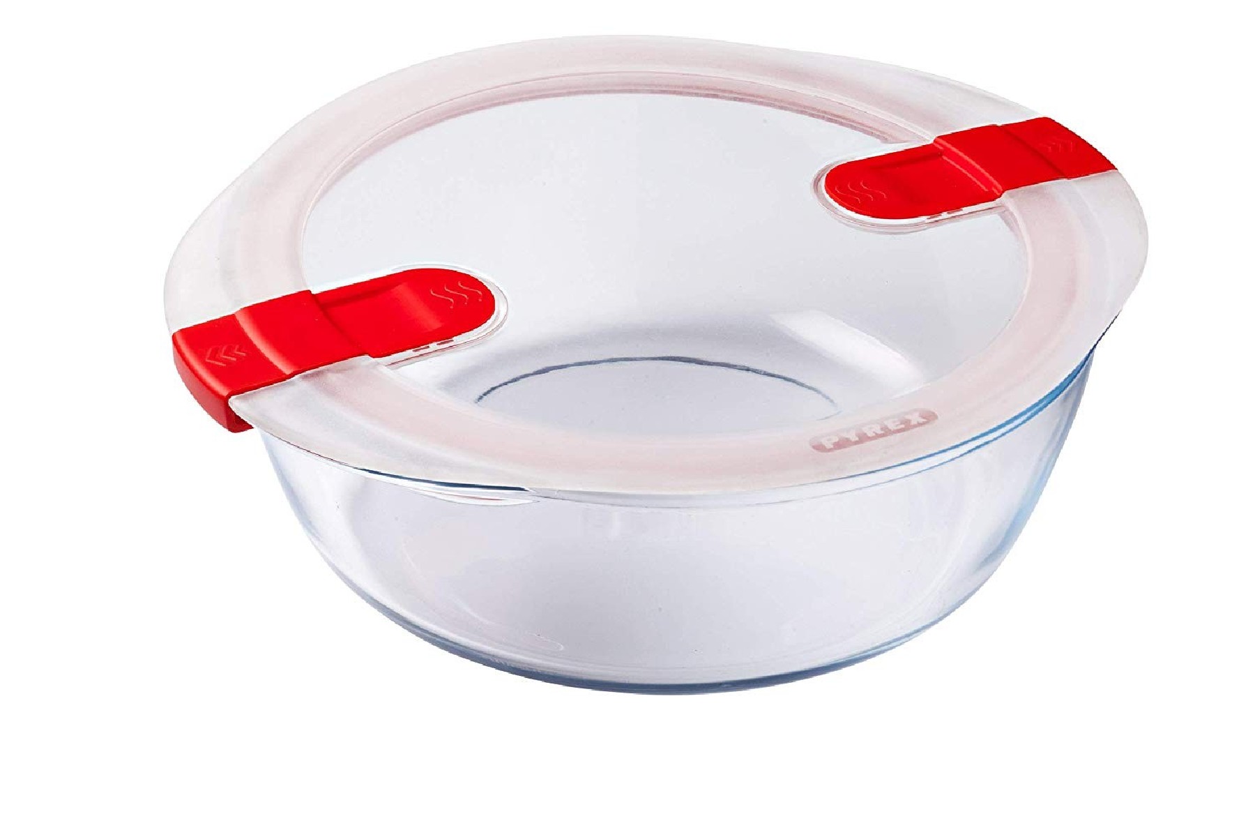 PYREX COOK&HEAT PLAT ROND 20X18XH5CM-1.00L A/C2 VALVES VAPEUR-BOROSILICATE -40+300°