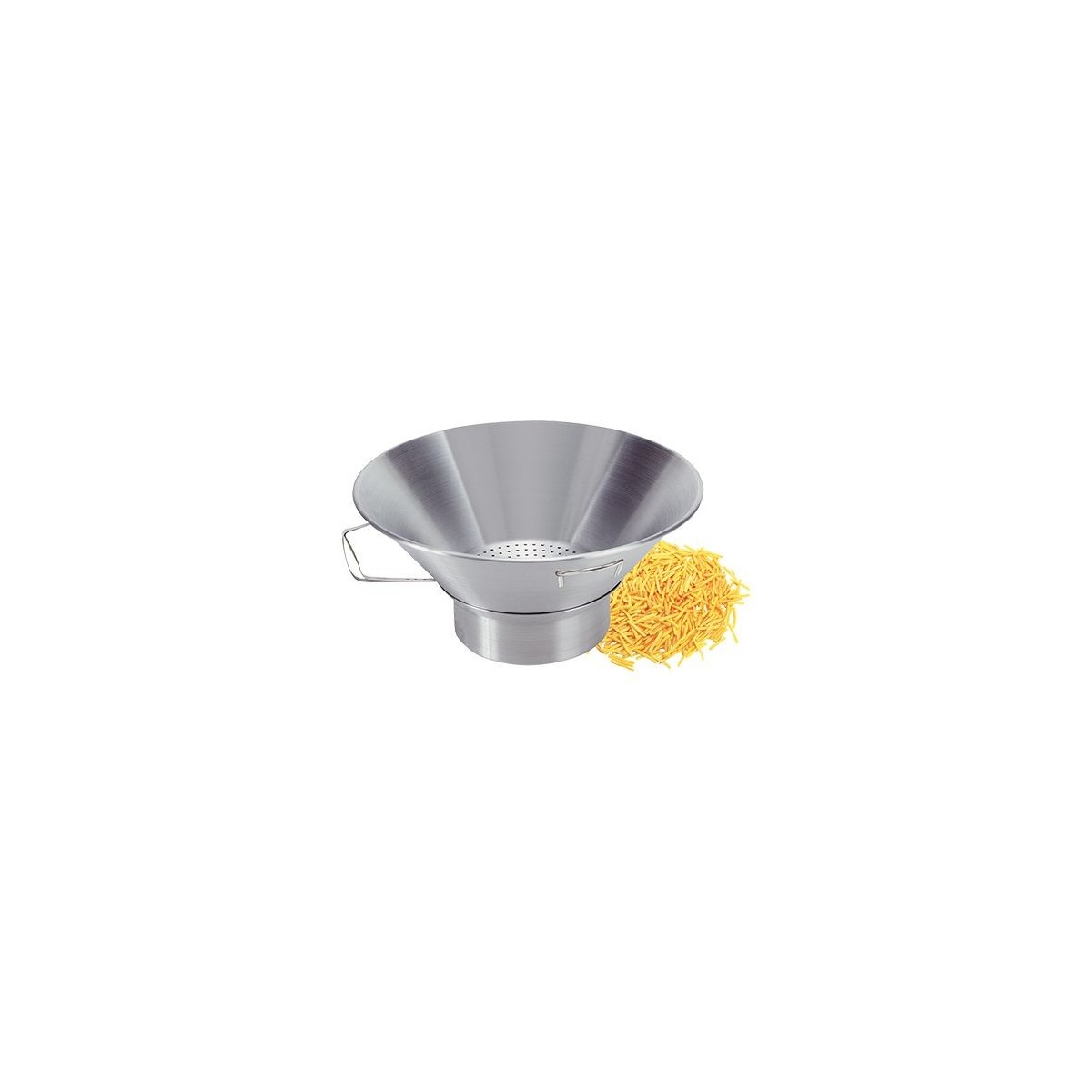 INOX FRITES-LEKBAK MET UITNEEMBARE RECEPTACLE VOOR OLIE DIAM 40CMSTUK