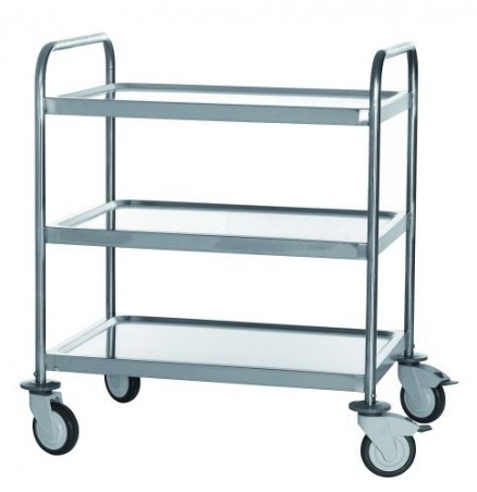 CART WITH 3 STAINLESS STEEL TRAYS 80/50