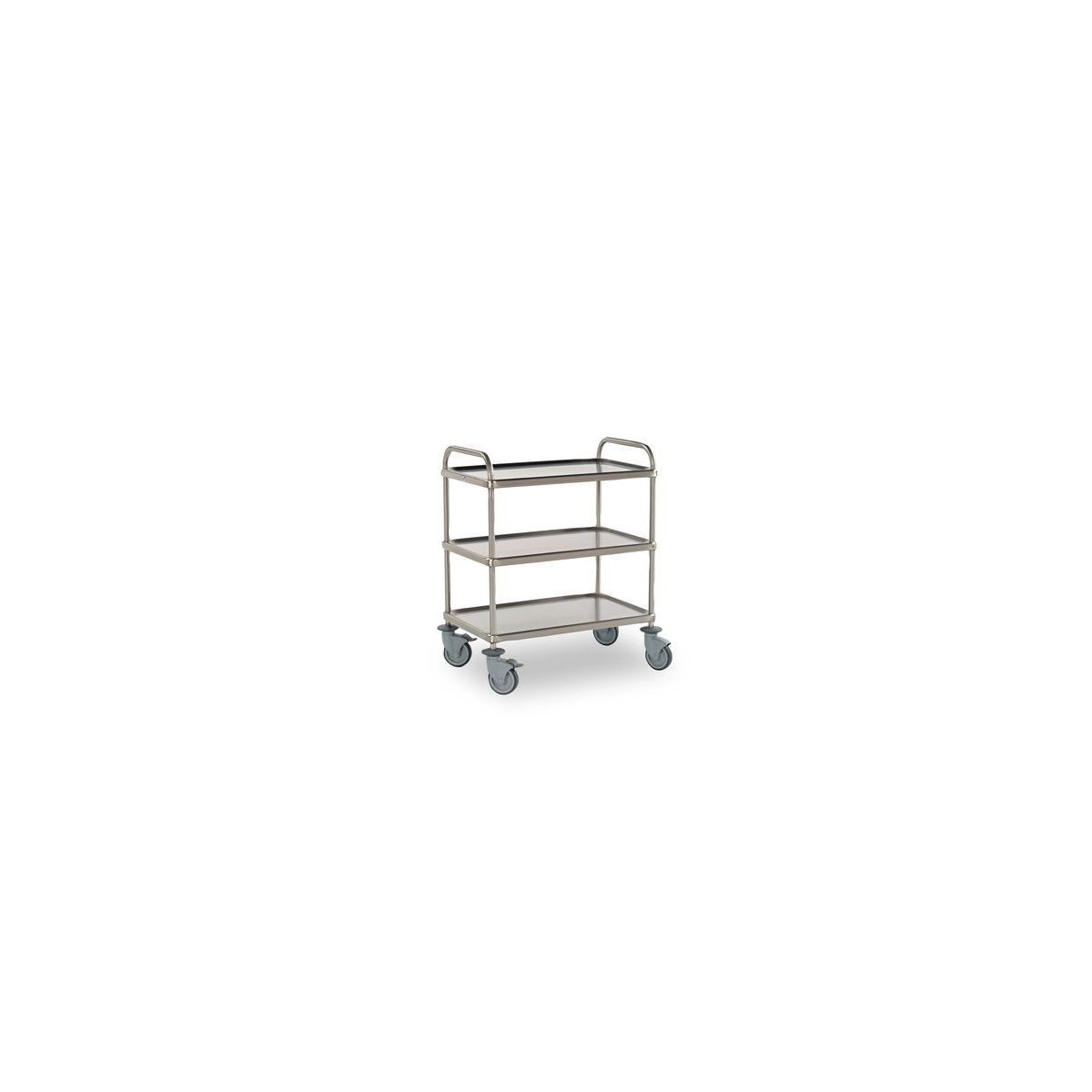 CART WITH 3 STAINLESS STEEL TRAYS 80/50