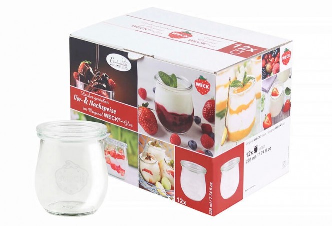 WECK BOCAUX "TULIPE" Ø 60MM- 220ML-8P COUV.VERRE