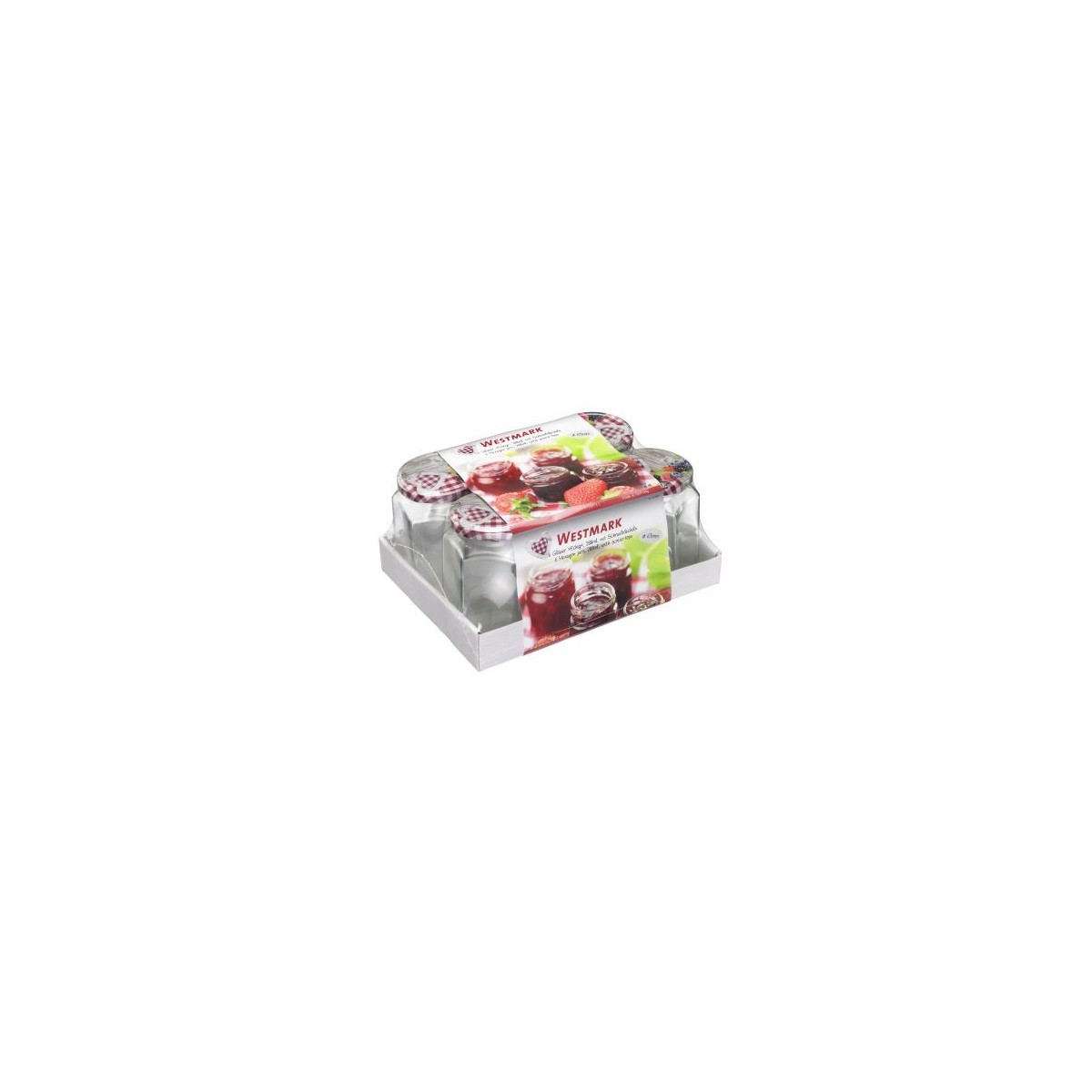 SET VAN 6 JAM POTJES 288ML IN GLAS 63MM WESTMARKSET