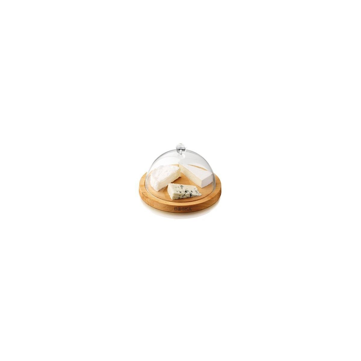 BOSKA CLOCHE FROMAGE VERRE S/PLANCHE BOIS 25XH15CM