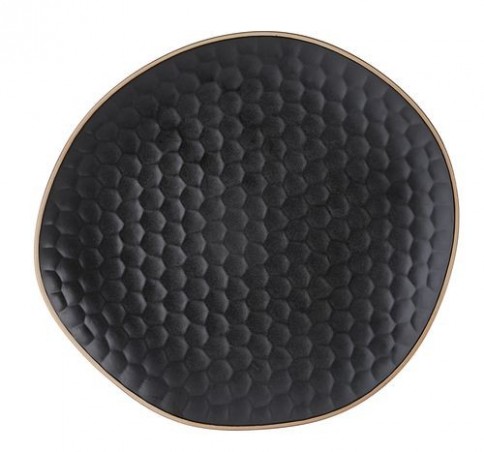 LE COQ KYPSELI MATT BLACK ASSIETTE PLATE 29X31.5CM STONEWARE