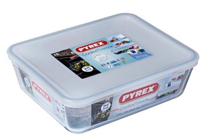 PYREX COOK&FREEZ PLAT RECT 22X17XH6CM 1.50L A/CBOROSILICATE -40+300° 