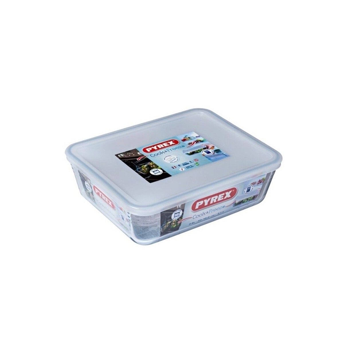 PYREX COOK&FREEZ PLAT RECT 22X17XH6CM 1.50L A/CBOROSILICATE -40+300° 