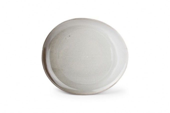 F2D GREY CERES ASSIETTE PLATE OVALISEE 25X23CM