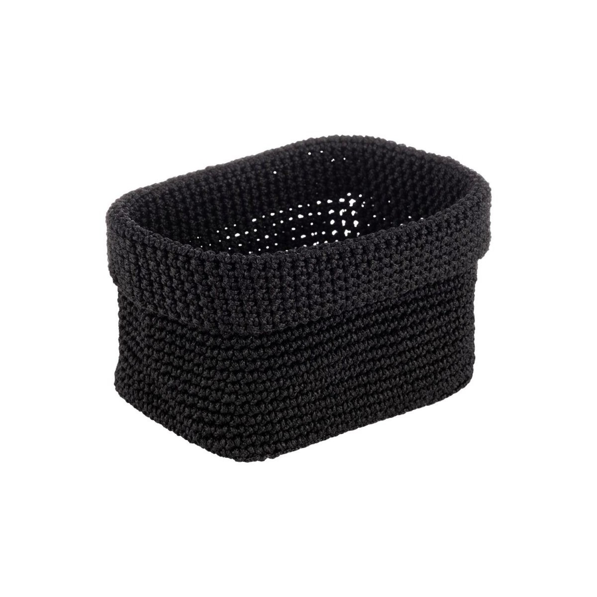 APS CORBEILLE PAIN NOIR CORDE CROCHET 20X13.5XH10CM POLYESTER