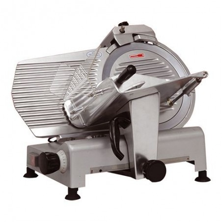 CATERCHEF VLEESSNIJMACHINE MET MESSEN VAN 220MM SNIJD VAN 0 TOT 12MM 120W MET SHARPENER INBEGREPENS