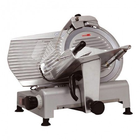 CATERCHEF SNIJMACHINE MES 25CM SNEETJES VAN 0-12MM180W MET SHARPENER INBEGREPEN 