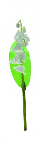 PIQUET MUGUET 1 BRANCHE 1 FEUILLE HT 15CM  PLASTIQUE 30 PCES