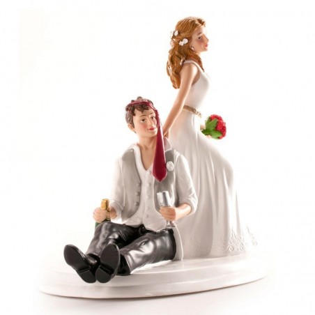 FIGURINE COUPLE MARIES SUR SOCLE EMECHES RESINERUPTURE - DEBUT 2025