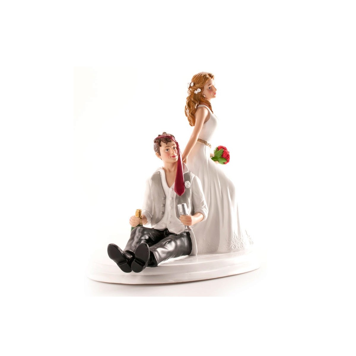 FIGURINE COUPLE MARIES SUR SOCLE EMECHES RESINERUPTURE - DEBUT 2025