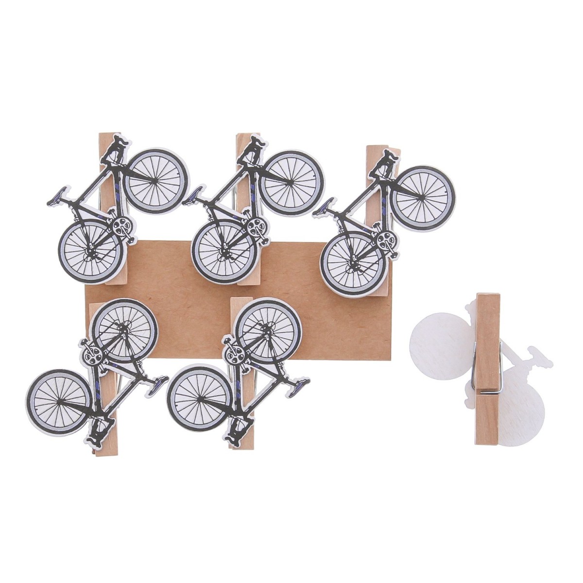 WOODEN BIKE CLIP 6PCS