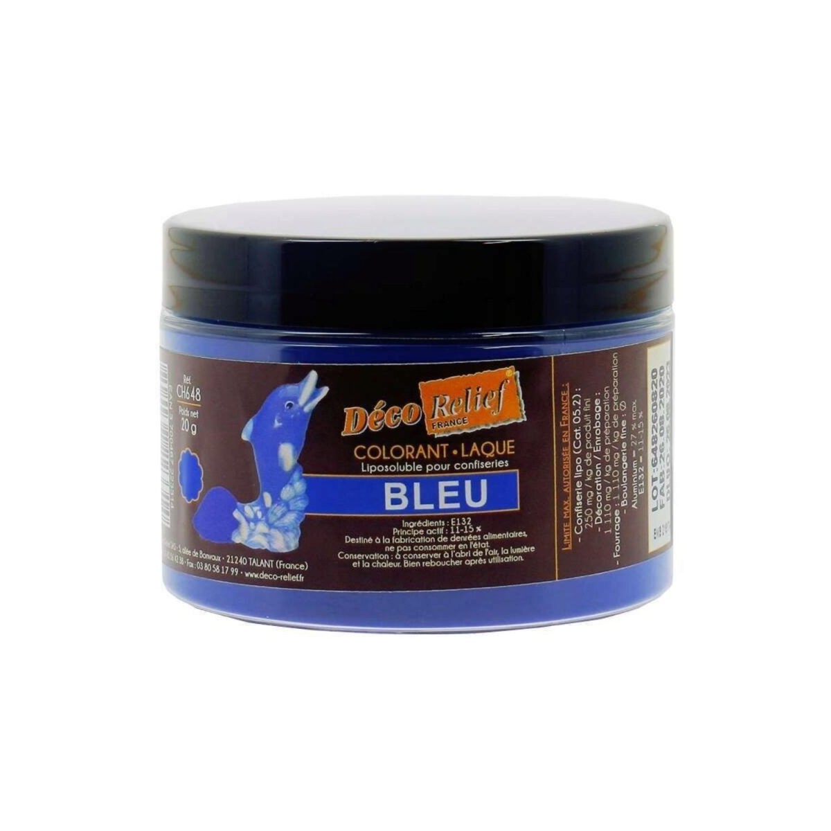 POWDERED LACQUER DYE FOR BLUE CHOCOLATE 20GR