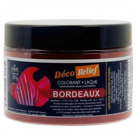 LACQUER DYE POWDER FOR BURGUNDY CHOCOLATE 20 GR