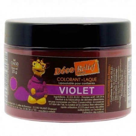 COLORANT LAQUE EN POUDRE POUR CHOCOLAT VIOLET 20GR