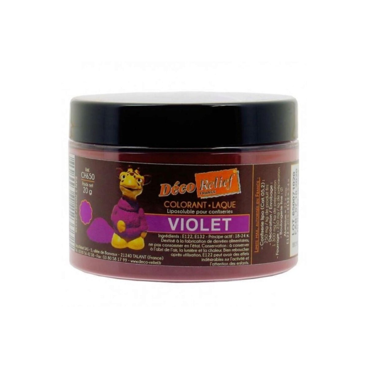 COLORANT LAQUE EN POUDRE POUR CHOCOLAT VIOLET 20GR