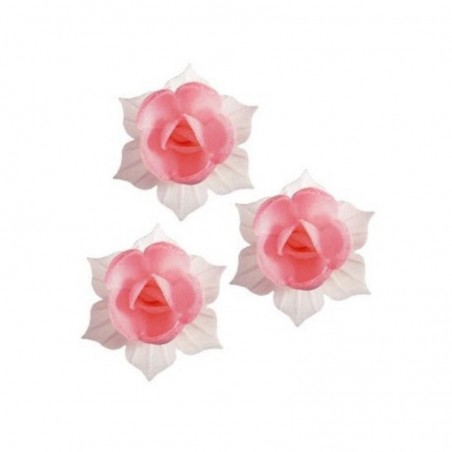 J01 JONQUILLE AZYME 45MM ROSE ET BLANC28 PCES