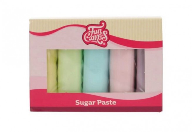 FUNCAKES PATE A SUCRE MULTIPACK PALETTE PASTEL5X100GR